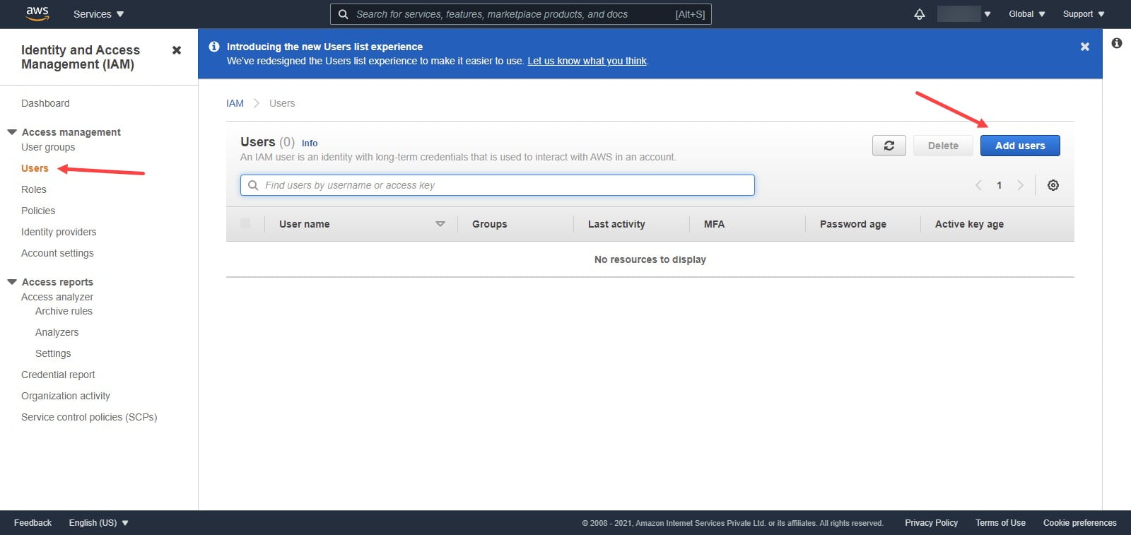 Create AWS IAM User