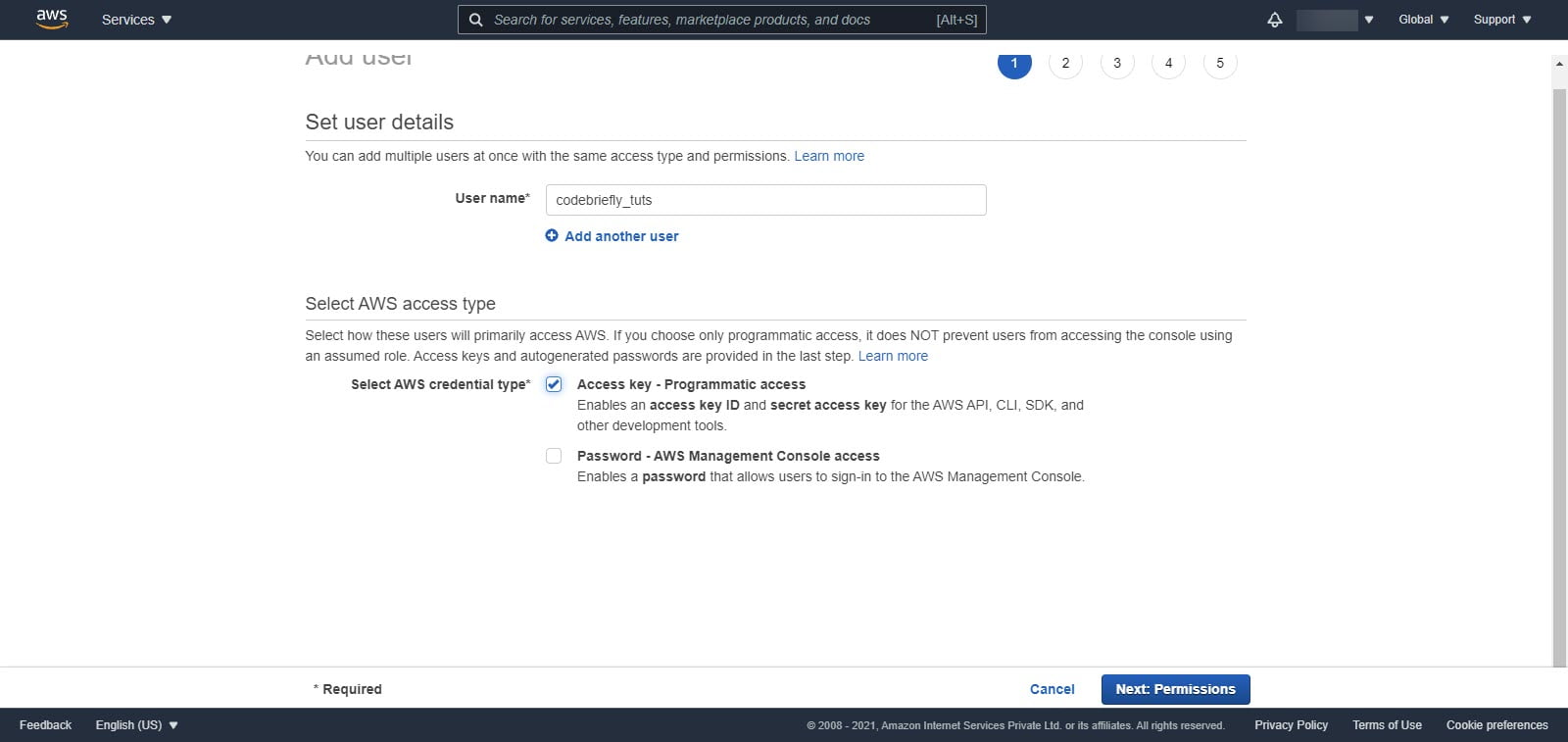 AWS IAM User Access Type