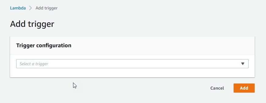Add trigger in Lambda